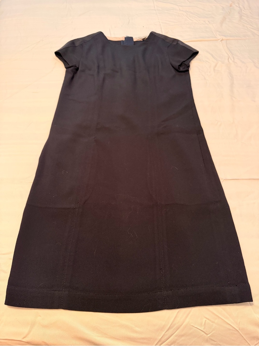 Burberry 100% Wool Black Shift Dress